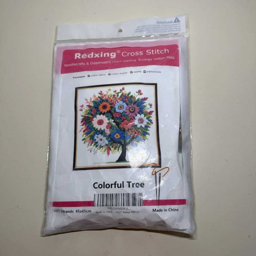 Redxing Cross Stitch Kit 11CT 3 Stands 45/45 cm  New